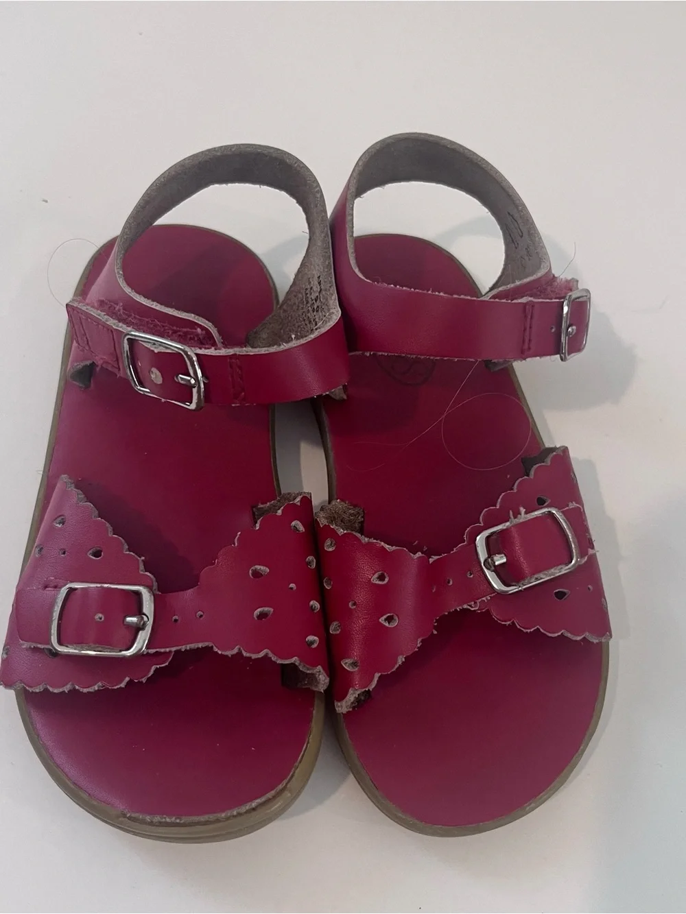 Footmates Ariel Red Sandals Size 9 Girls Leather